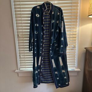 Dark blue indigo cloth long jacket from Marrakech.
